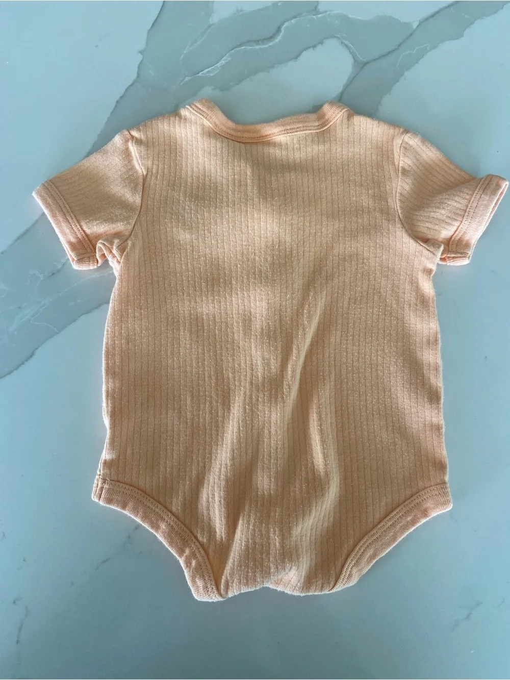 Vtg Circo Baby Peach 3 Months Floral Embroidered Ribbed Bodysuit